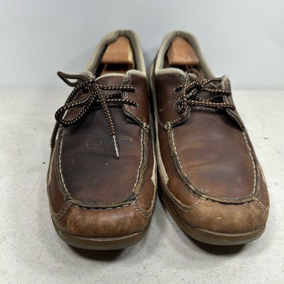 Dunham Men's Cognac Brown Tan Boat Shoes MCN410BA Mens size 12D - Picture 3 of 8